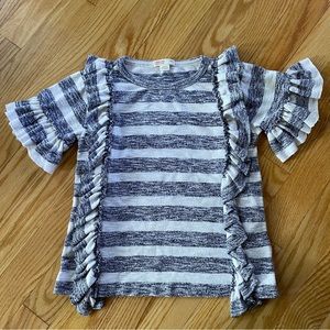 J. CREW CREWCUTS Striped Ruffled Shirt, toddler